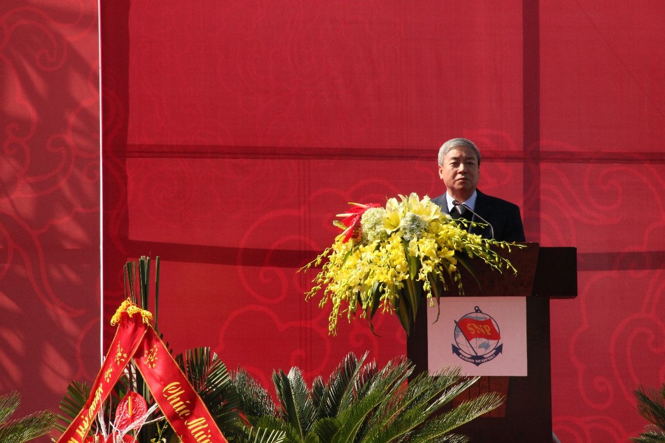 Đồng chí Dương Anh Điền - Bí thư Thành ủy TP Hải Phòng - phát biểu tại buổi lễ