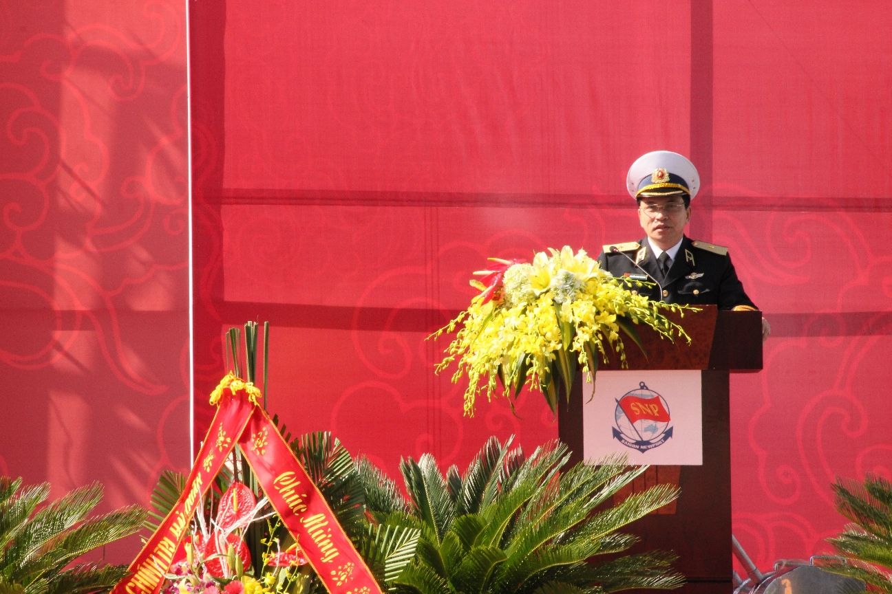 Chuẩn Đô đốc Nguyễn Đăng Nghiêm - Tổng Giám đốc TCSG - phát biểu tại lễ khai trương