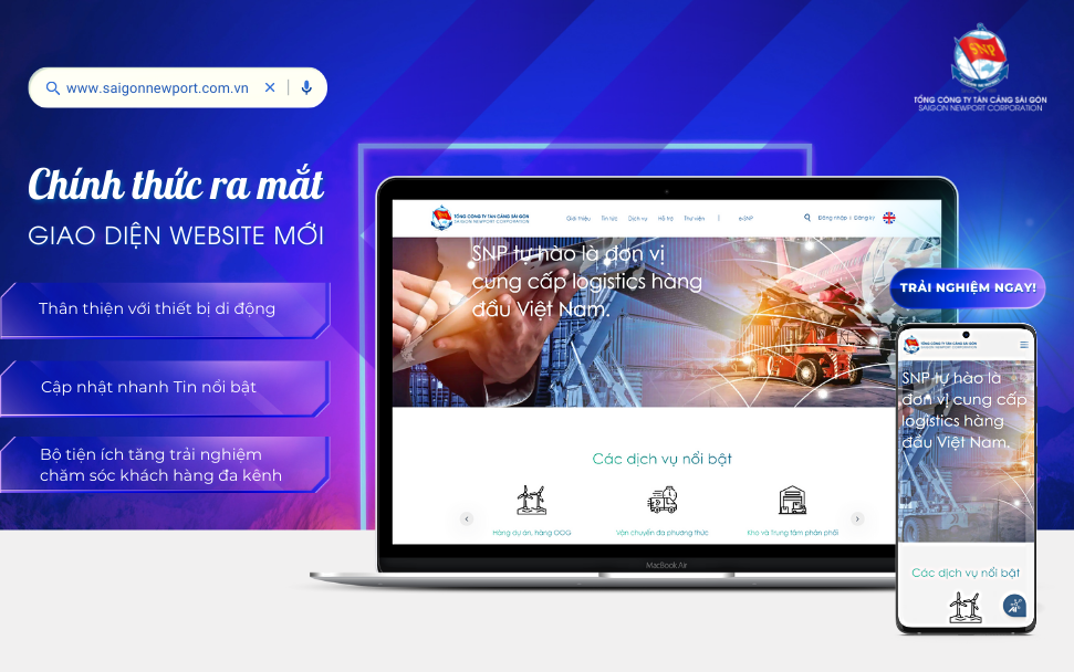 Tân Cảng Sài Gòn chính thức ra mắt giao diện Website mới - Tối ưu trải nghiệm chăm sóc khách hàng đa kênh