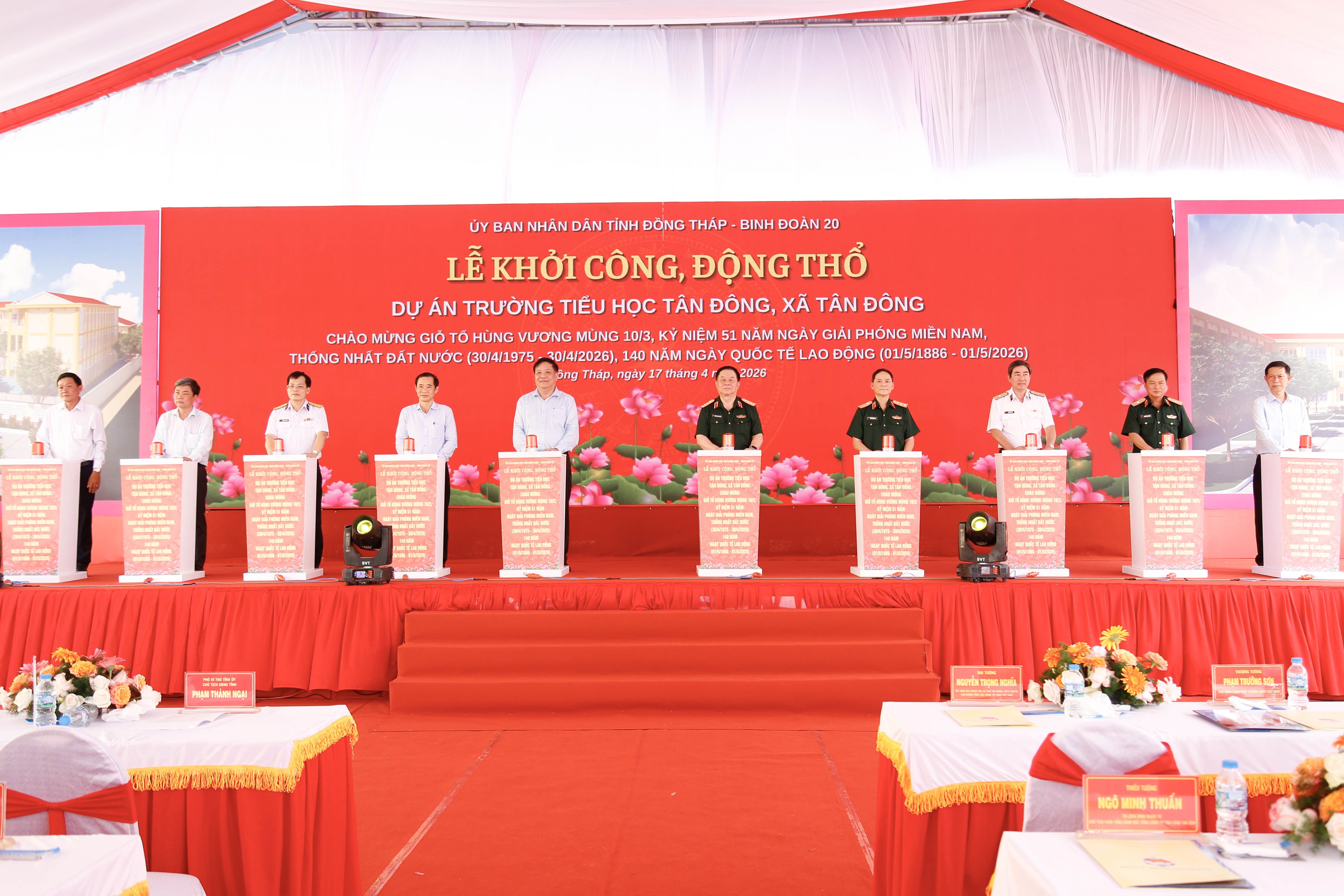 Đồng Tháp khởi công Dự án Trường tiểu học Tân Đông trị giá 49 tỷ đồng