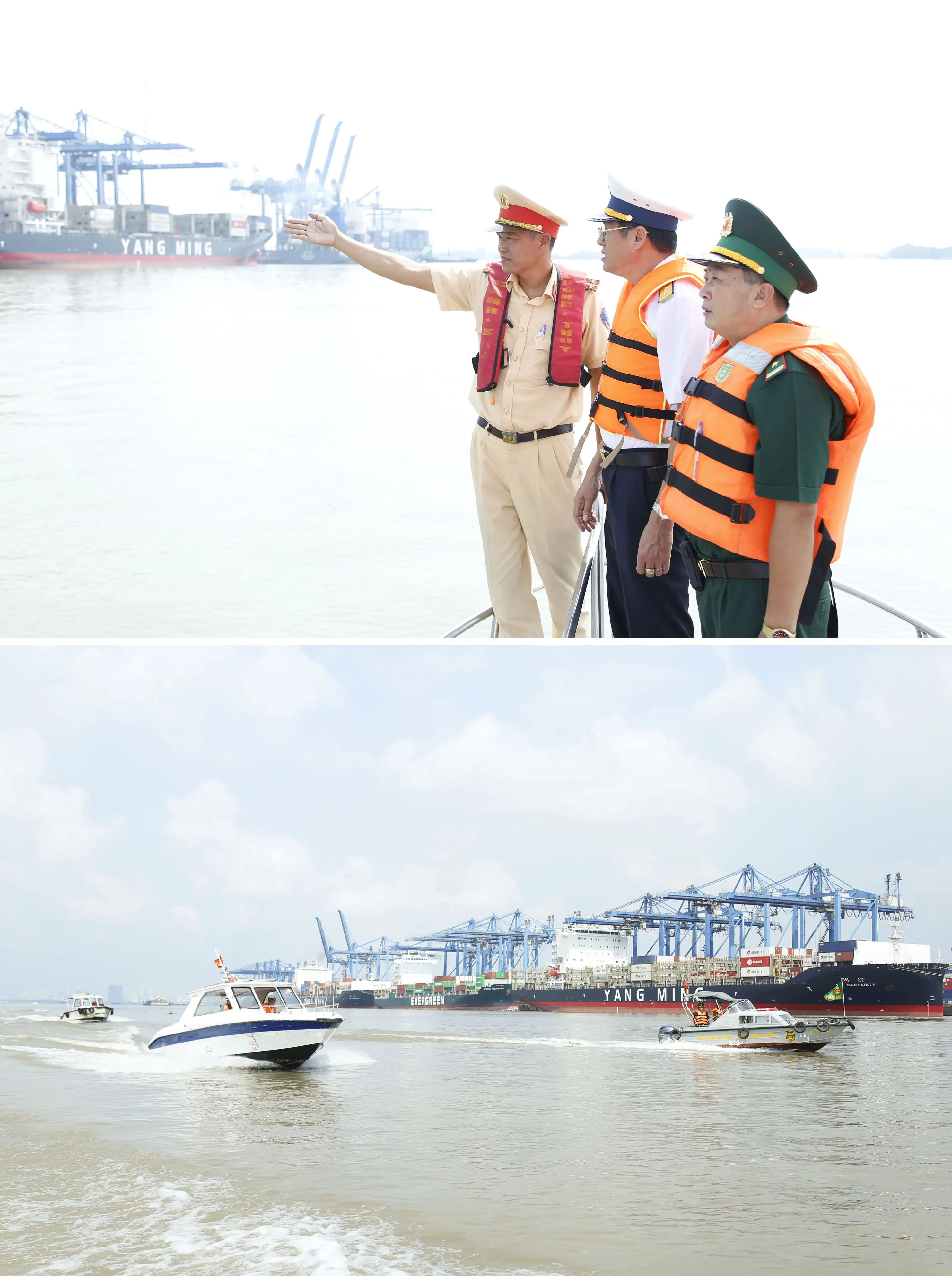 Các phương tiện tuần tra trên sông Đồng Nai