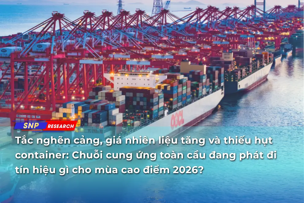 Giá cước vận tải biển có thể tiếp tục tăng: Tắc nghẽn cảng, thiếu container và áp lực nhiên liệu trước mùa cao điểm 2026