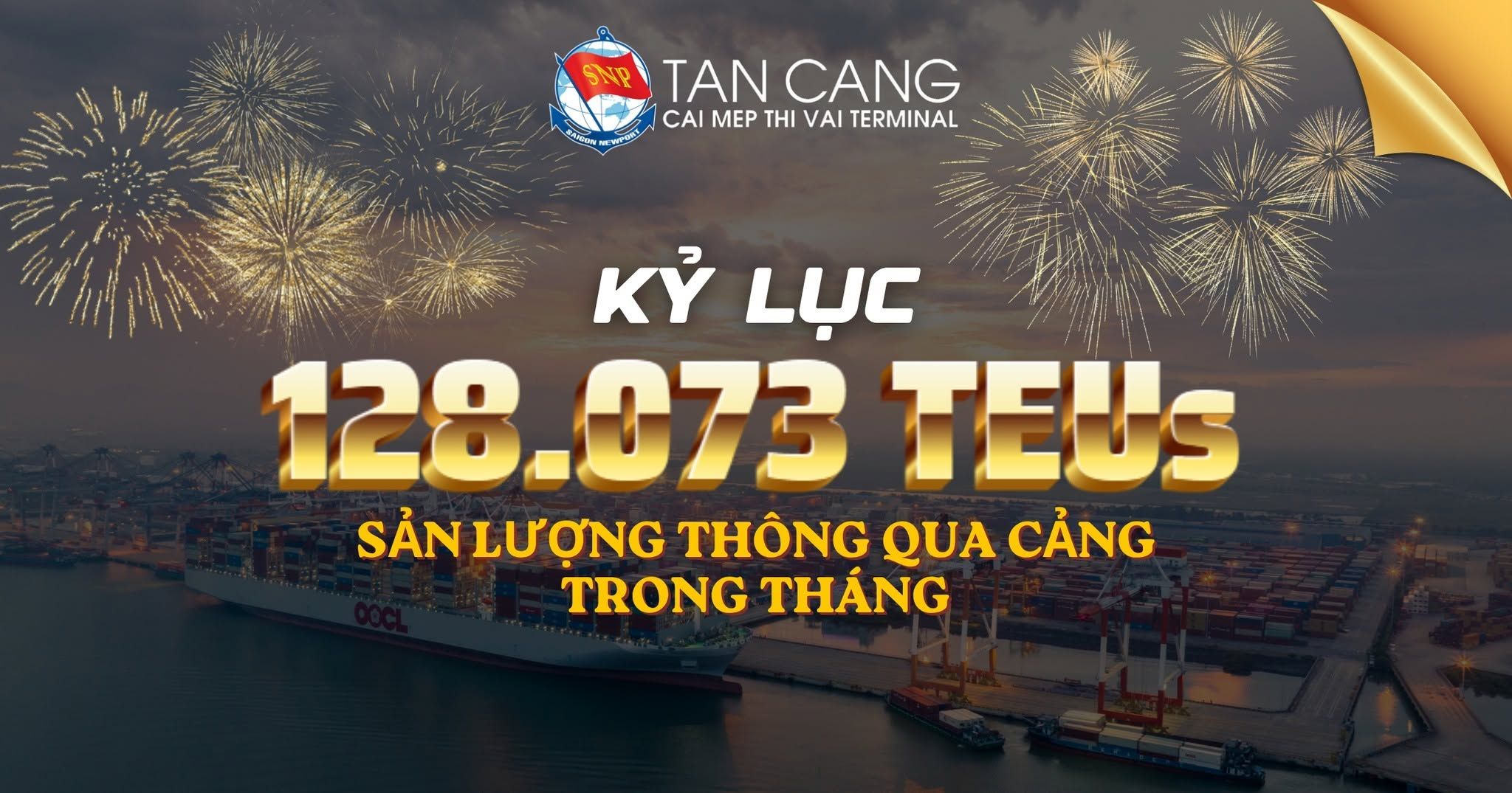 Tan Cang - Cai Mep Thi Vai Terminal Sets New Monthly Throughput Record with 128,073 TEUs